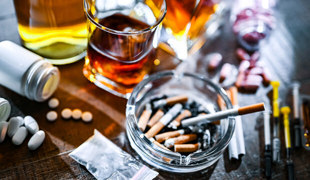 Addictive substances, including alcohol, cigarettes and drugs
