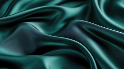 Obraz premium Detailed image depicts flowing fabric with lustrous teal colors