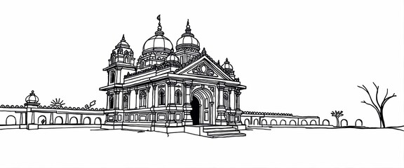 Fototapeta premium Creative Illustration of a Hindu Temple