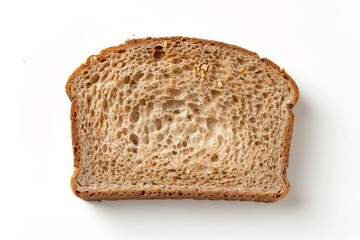 Golden slice of toast on white background. AI generated