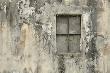 Photo of White rotten wall of old abandoned industrial building. Texture for background usage