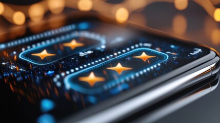 Mobile gaming experience virtual setting digital interface modern technology close-up view interactive gameplay