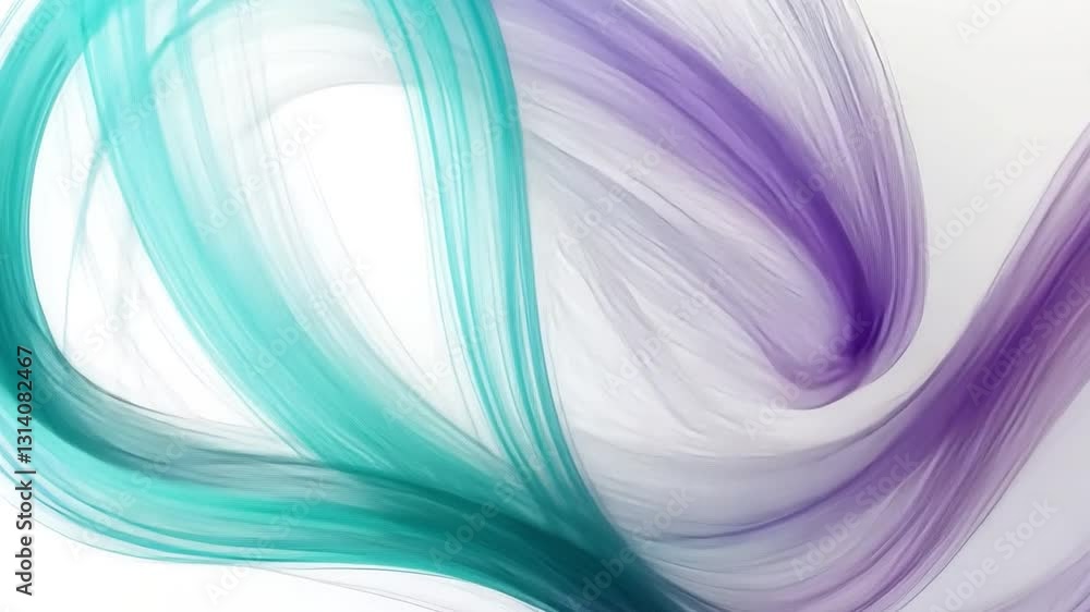 Poster abstract artistic flow: an artistic abstract of flowing, ethereal ribbons of vibrant turquoise and p