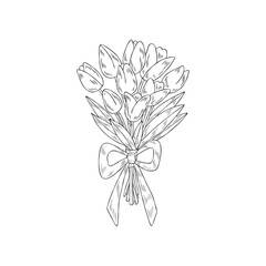 Spring flowers. Tulip bouquet. Good for posters, postcards, banners, ad, logoб labels and tags