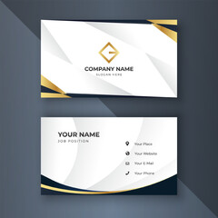 Elegant gold-accented business card design on dark background