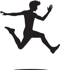 Jumping while running vector illustration