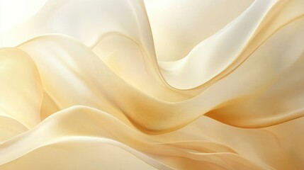 Obraz premium Flowing Fabric Forms Exhibiting Smooth Textures and Golden Hues