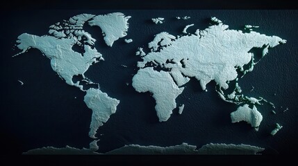 Abstract Pixelated World Map Showing Continents Oceans in Modern Digital Visualization