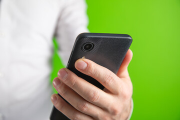 Man taking a picture with smartphone.