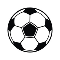 Fototapeta premium Black and white soccer ball design silhouette isolated on white background