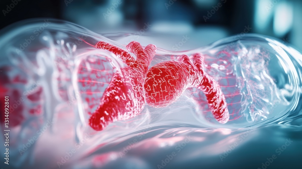 Poster vibrant visualization of microbial life laboratory setting digital art abstract environment close-up