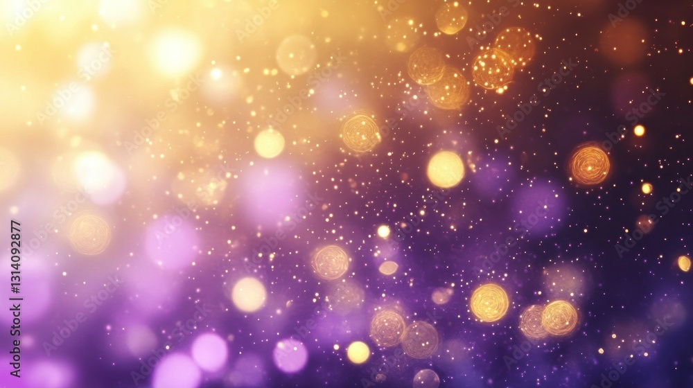 Poster an abstract background featuring sparkling lights and soft color gradients