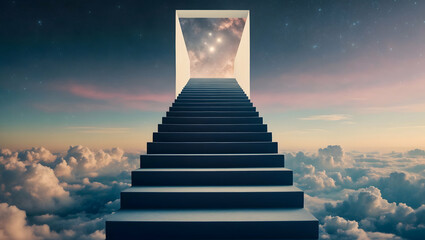 Stairway to Heaven Ascending Through Clouds
