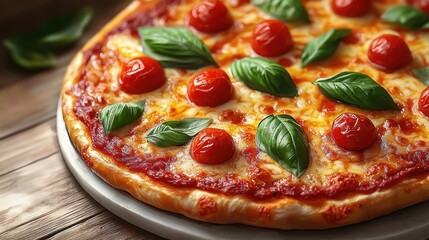 veggie pizza isolated,cartoon illustration style