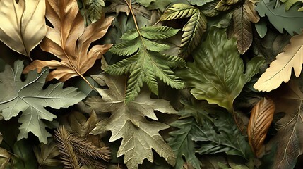 A collection of various leaves showcasing different shapes and colors.