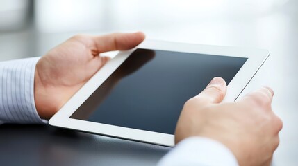 A collaborative medical discussion unfolds as a team of doctors gathers around a tablet, meticulously examining patient data and exchanging insights Their focused expressions reflect the weight of
