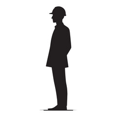 Metropolitan Architect silhouette, designing the pulse of urban life - Architect illustration - Minimalist Architect vector - Profession silhouette
