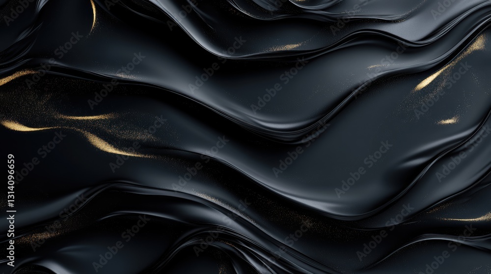 Poster sleek metallic surface showcasing mesmerizing high-gloss texture and waves generative ai
