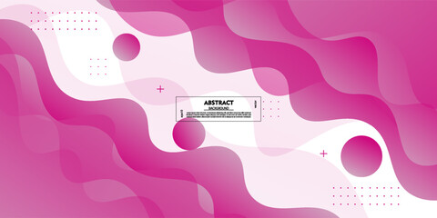 Simple wavy pink frame geometric business banner design. Creative banner design with curved and circle shapes on white background for template. Simple horizontal banner. Vector eps10