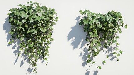 Fototapeta premium Hanging Ivy Plants on White Wall