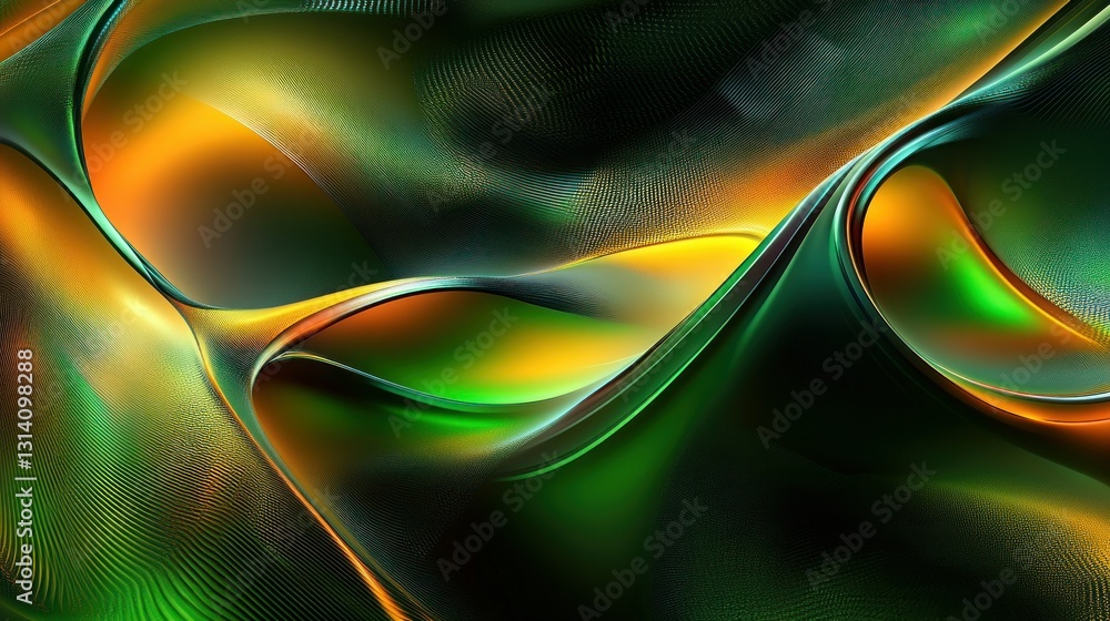 Poster abstract and flowing digitally created background with varying color gradients