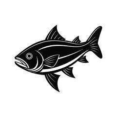 Fototapeta premium Fish silhouette isolated on white background