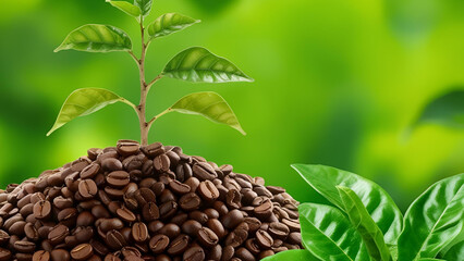 The notion of Growth Trees encompasses coffee bean seedlings in a natural context, adorned with rich green hues