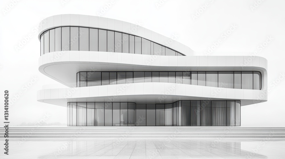 Poster white minimal architecture building background