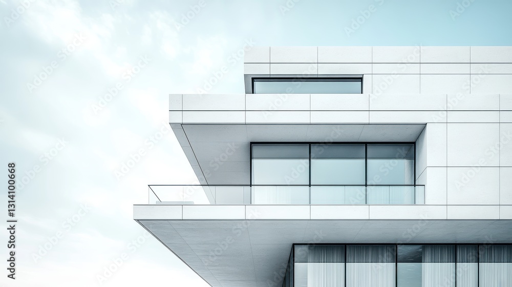 Aufkleber white minimal architecture building background