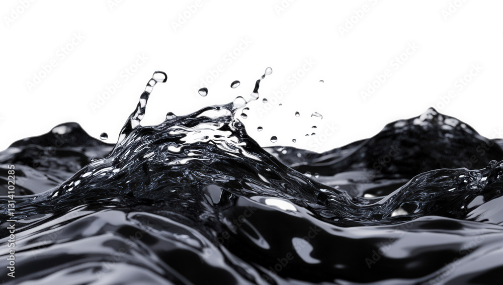 Poster close-up view of dark swirling water with splashes creating a dynamic and fluid aesthetic it emphasi