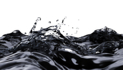 close-up view of dark swirling water with splashes creating a dynamic and fluid aesthetic it emphasizes movement and texture in a monochromatic palette