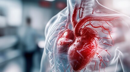 Exploring human anatomy heart functionality medical research lab educational content clinical environment close-up view health concept