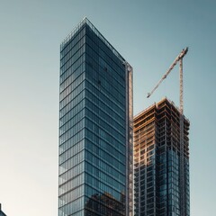 A construction site featuring rinted arches for architectural innovation.