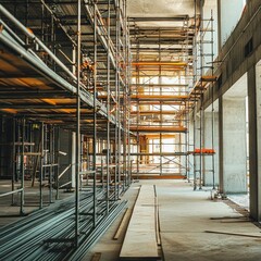 A construction crew dismantling a temporary structure after completion.