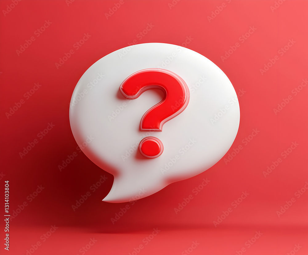 Poster minimalist yet impactful 3d exclamation mark icon in a speech bubble for urgency and alerts