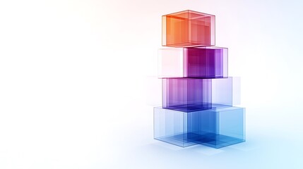 Colorful Stacked Transparent Cubes Design