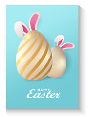 Easter day poster and banner template collection with Easter eggs in colorful gradient style, Greetings card background for Easter Day.Promotion and shopping template for Easter with copy space.