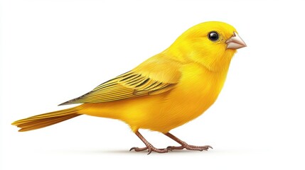 yellow canary isolated,cartoon illustration style