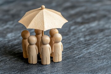 In a world defined by corporate dynamics, the image captures a poignant scene of executive leadership protecting employees With a tangible yet symbolic umbrella, the leader provides a sanctuary for