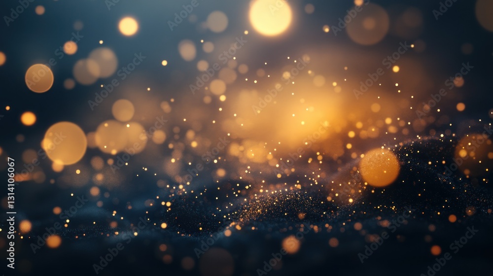 Poster abstract image showing blurred lights and particles in space