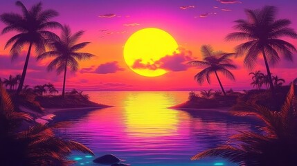 Iconic Retro Aesthetic with a Tropical Vibe