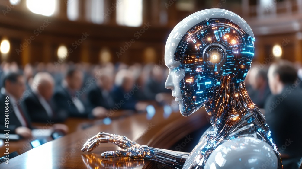 Poster conference with advanced ai presentation in 4k animation format