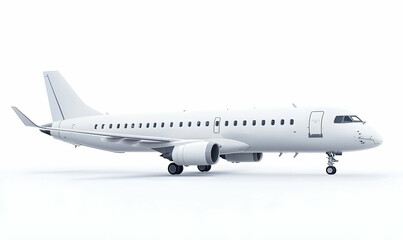 Obraz premium Modern Unbranded Jet Airplane on White Background for Stock Use