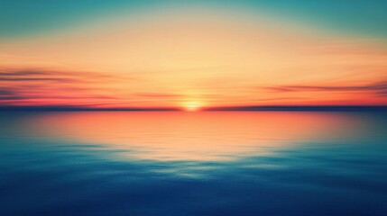 Obraz premium A beautiful sunset casts reflections across the calm ocean waters