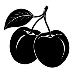 vector illustration of plums
