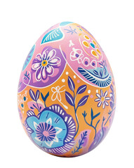Abstract Easter egg with bold colorful floral patterns
