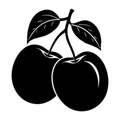 vector illustration of plums