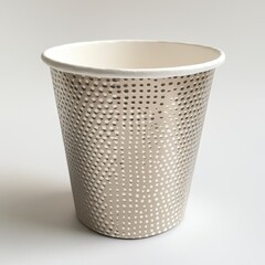 Textured Paper Cup with Dotted Pattern on Light Background