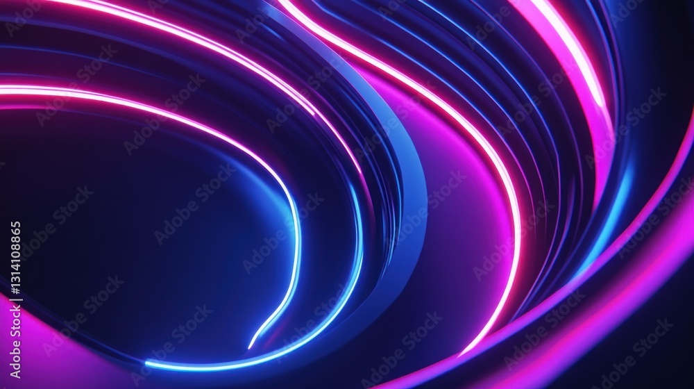 Aufkleber abstract background with neon glowing lines and dynamic shapes