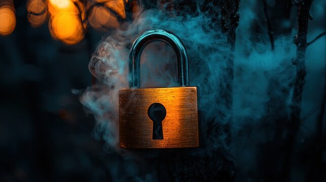 Smoky Padlock Mystery in Dark Outdoors